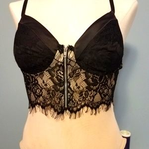 Black Lace & Nude Mesh Body Suit